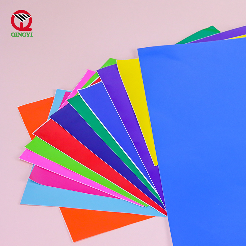 Qingyi advertising permanent adhesive vinyl color cutting vinyl high quality glossy white pvc self adhesive vinyl