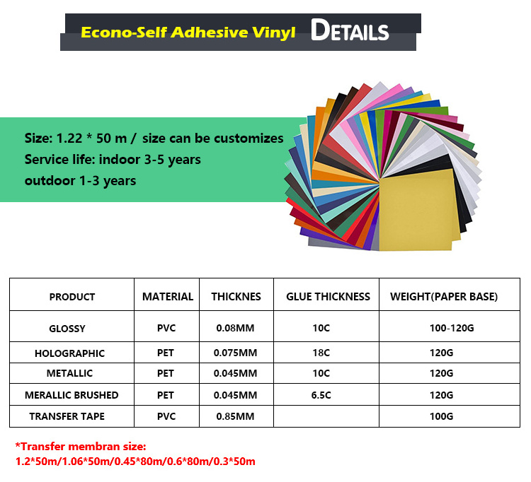 Holographic Chrome Color Self Adhesive PVC Cutting Self-Adhesive Sign Sticker Paper Oracal 651 Vinil Film Craft Vinyl Roll