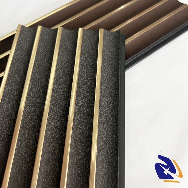 Leather Metallic Mix Series PS Wall Panel For Interior Plastic Wall Sheets Dark Color Wall Panel Moulding