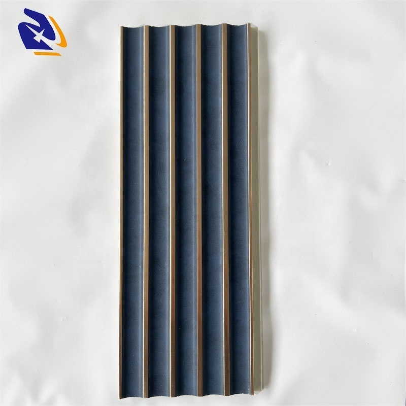 Gold Line with Mix Blue PS Wainscot Wall Panel For Decor PS Interior Decorative Wall Panel New Style