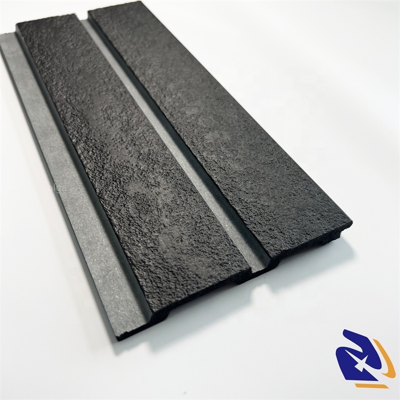 Black Series Stone Embossed 3D PS Wall Panel With Grey Sparkle Wall Concrete Panels Decorative