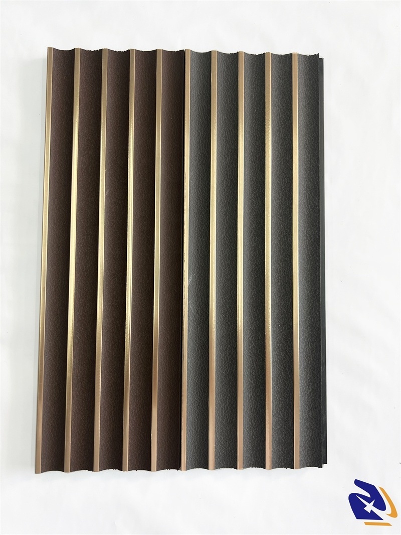 Leather Metallic Mix Series PS Wall Panel For Interior Plastic Wall Sheets Dark Color Wall Panel Moulding