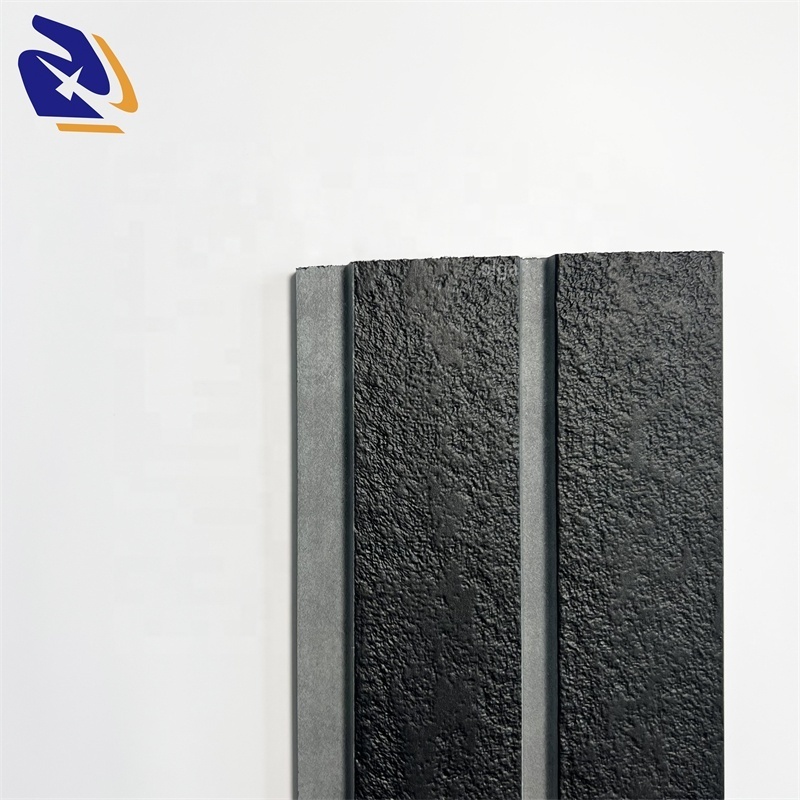 Black Series Stone Embossed 3D PS Wall Panel With Grey Sparkle Wall Concrete Panels Decorative