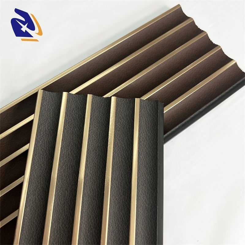 Leather Metallic Mix Series PS Wall Panel For Interior Plastic Wall Sheets Dark Color Wall Panel Moulding