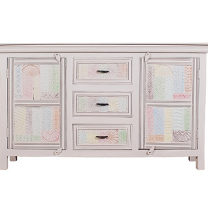 Modern White Dresser with 3 Drawers and Doors Multifunctional Stylish White Cabinet Home Organization Ample Storage