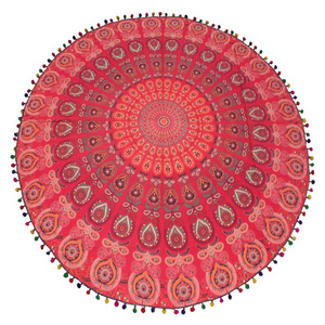 Best Quality Indian Mandala Roundie Beach Throw Tapestry Hippy Boho Gypsy Cotton Tablecloth Beach Towel