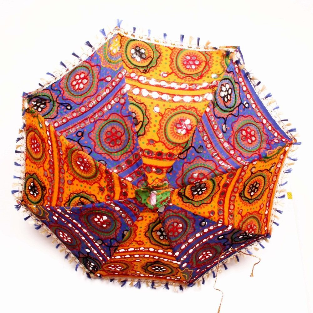 Indian Small Embroidered Umbrellas Handheld Decorative Wedding Decorative Outdoor Wedding Party Christmas Decor