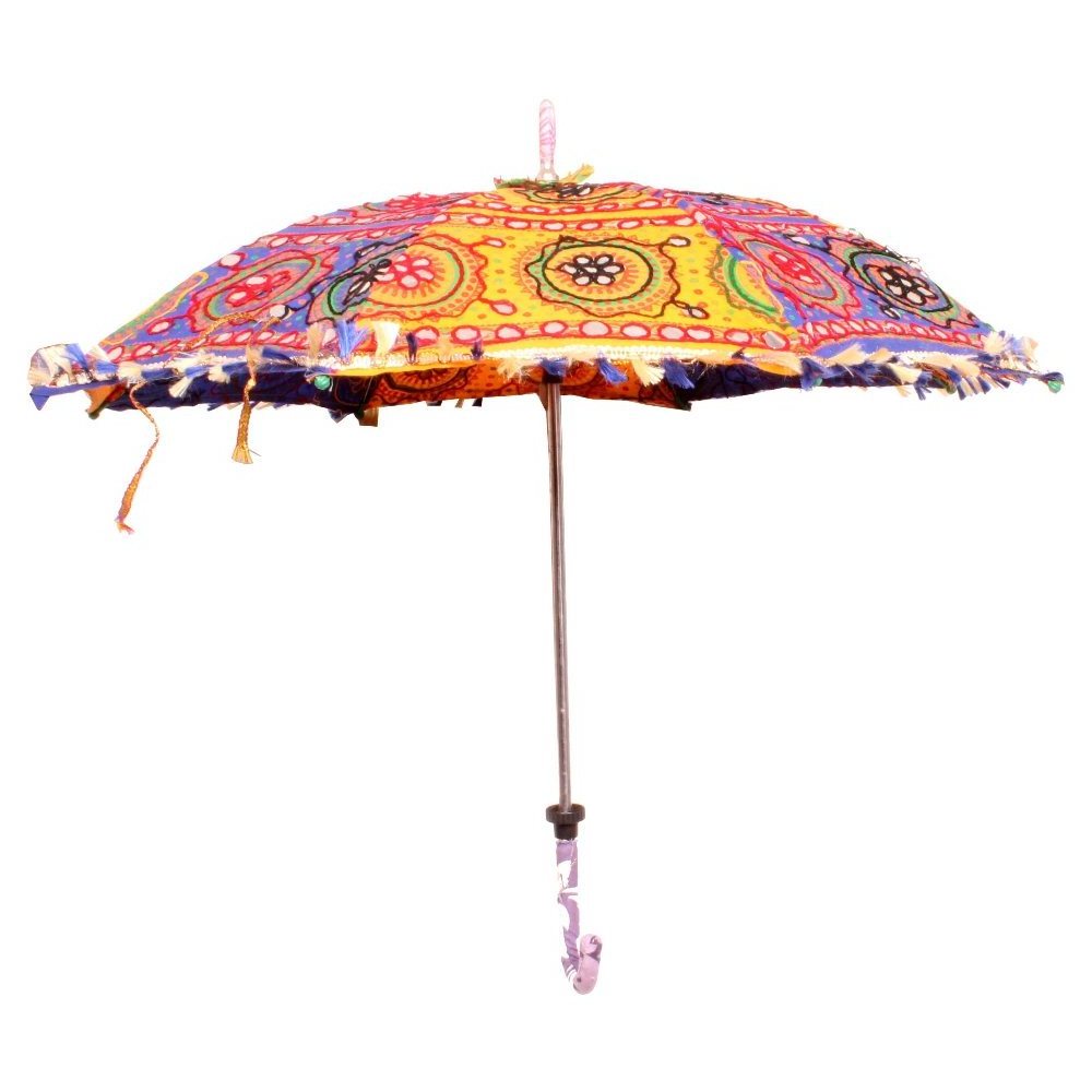 Indian Small Embroidered Umbrellas Handheld Decorative Wedding Decorative Outdoor Wedding Party Christmas Decor