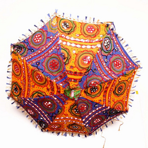 Designer Cotton Sun Parasol Indian Decorative Gift Rajasthani Antique Work Colorful Umbrella Street Wedding Decorative Umbrella