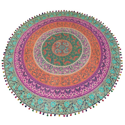 Round Mandala Indian Hippie Boho Tapestry Beach Picnic Throw Towel Mat Blanket Wall Hanging Roundie Wall Decor