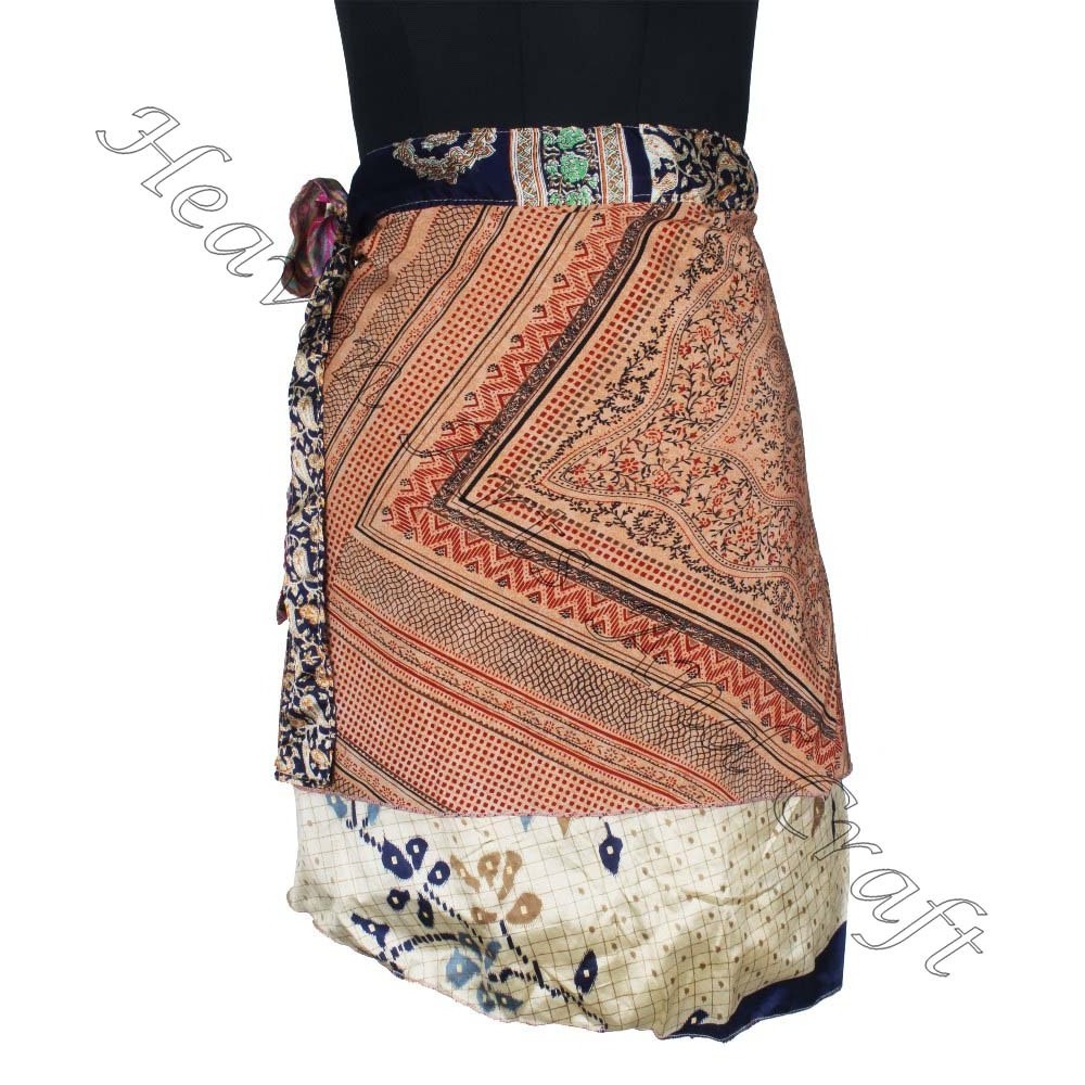 Valentine's Wrap Sarong Wrap Mini Skirt For Goa Gypsy Hippie Boho Indian Retro Silk Casual Magic Wrap Short Skirt