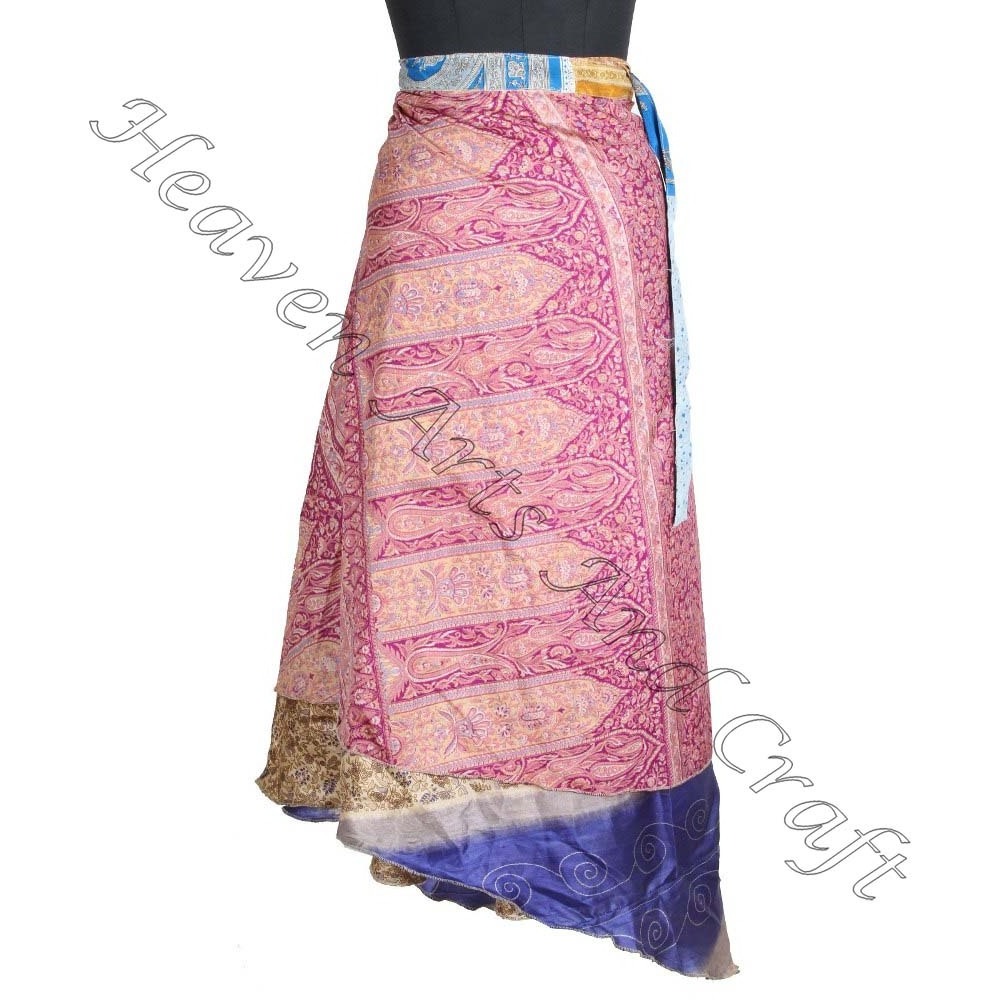 2023 Full Warp Skirt-Bollywood Fashion Silk Full Wrap Skirt-Indian Costume Clothing-Wholesale Wrap 2 Layer Reversible Magic Silk