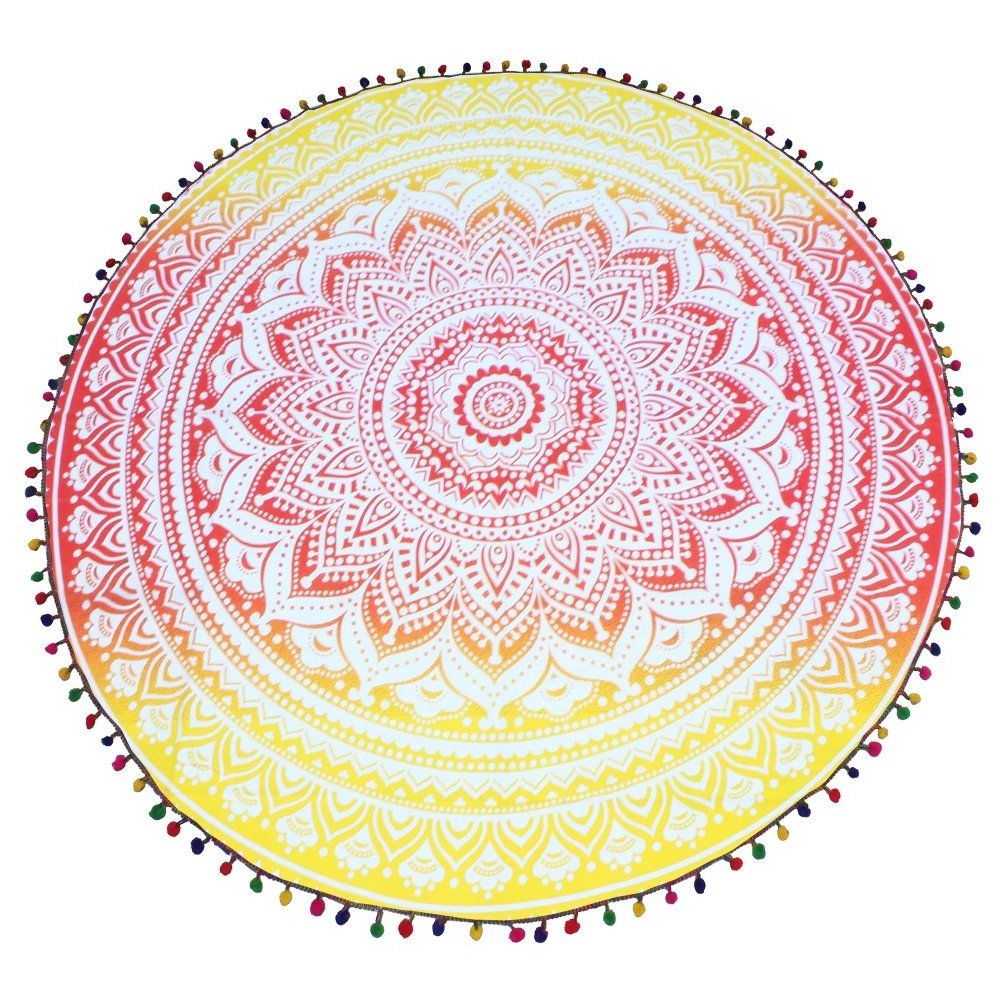 Round Mandala Indian Hippie Boho Tapestry Beach Picnic Throw Towel Mat Blanket Wall Hanging Roundie Wall Decor