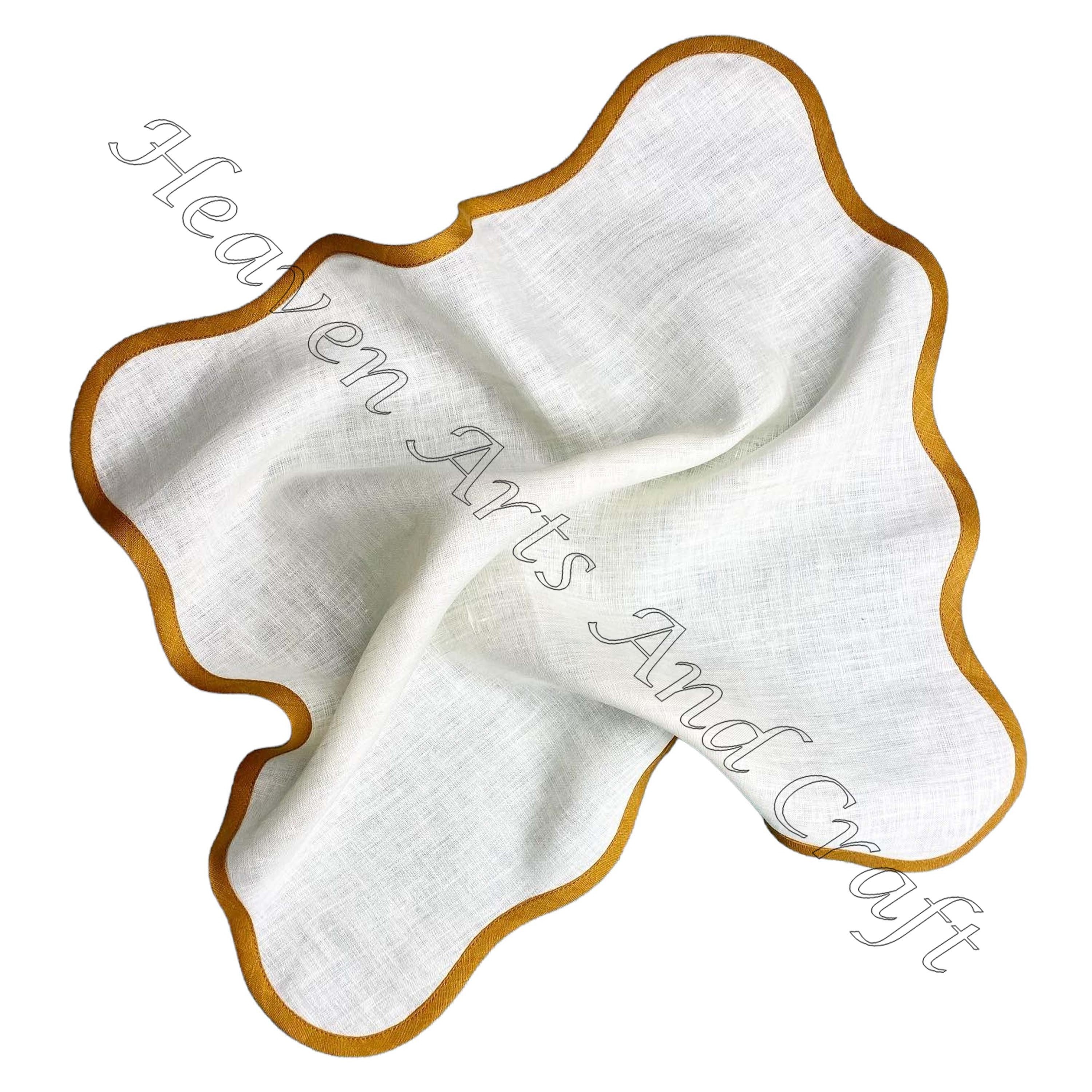 100% Linen Pure Cotton Luxury Wedding Scallop Napkins Wholesale 100% linen pure cotton indian factory wholesale soft comfortable