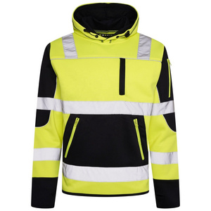 High Visibility Man Jacket Protective Work wear Lightweight Zip Pockets Pullover Hoodie Eye Construction Safety Jackets