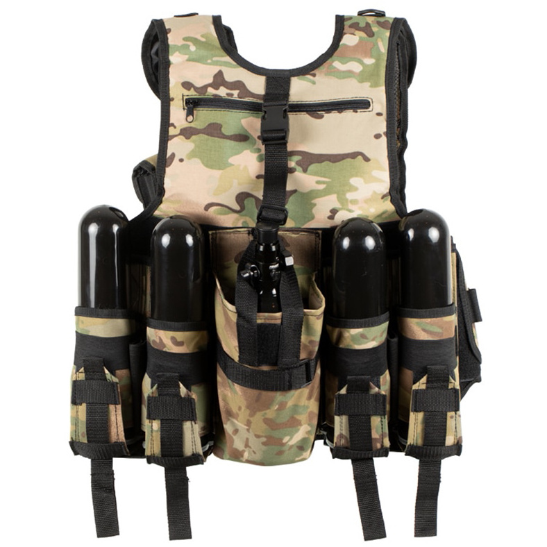 Reliable Custom Fabric Camouflage Adjustable Paintball Vest With Pockets Pods Top Selling Sustainable Camouflage Printed Paintba