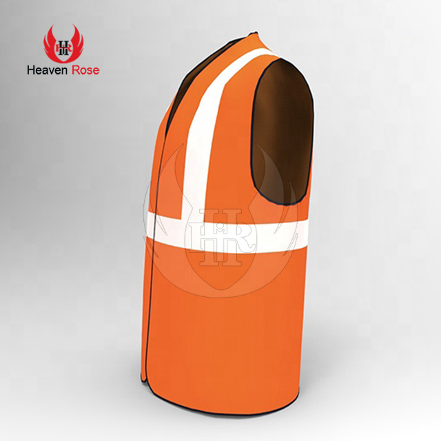 Fluorescent 5 cm Reflective Vest Safety Clothes Vest 100% polyester multi pocket zip security high reflective safety clothing