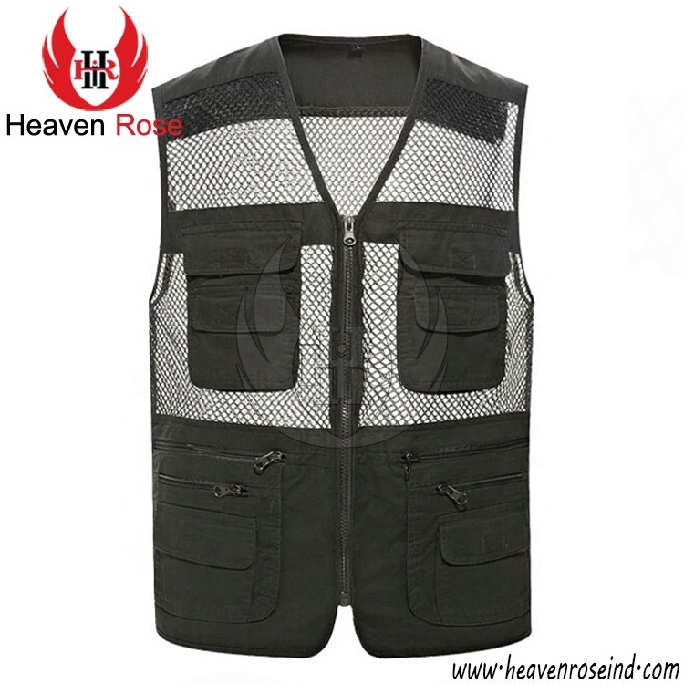 Wholesale New Coming Up Super Quality Men Working Vest Travel Workwear Multi Pocket Vest Safety Short Sleeve Vest