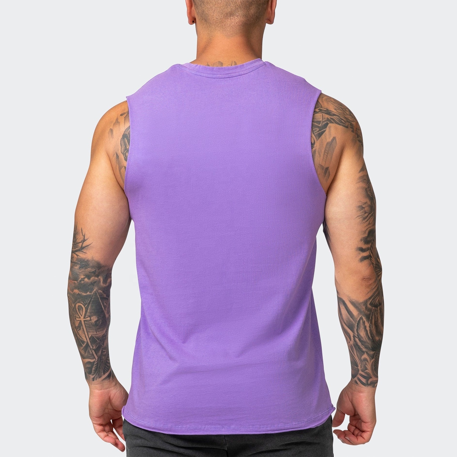 Men Gym Muscle Sing lets Workout Tank Top Bodybuilding Fitness Sleeveless T-shirt Cotton Loose Tank Top Bottoming Stretch Vest