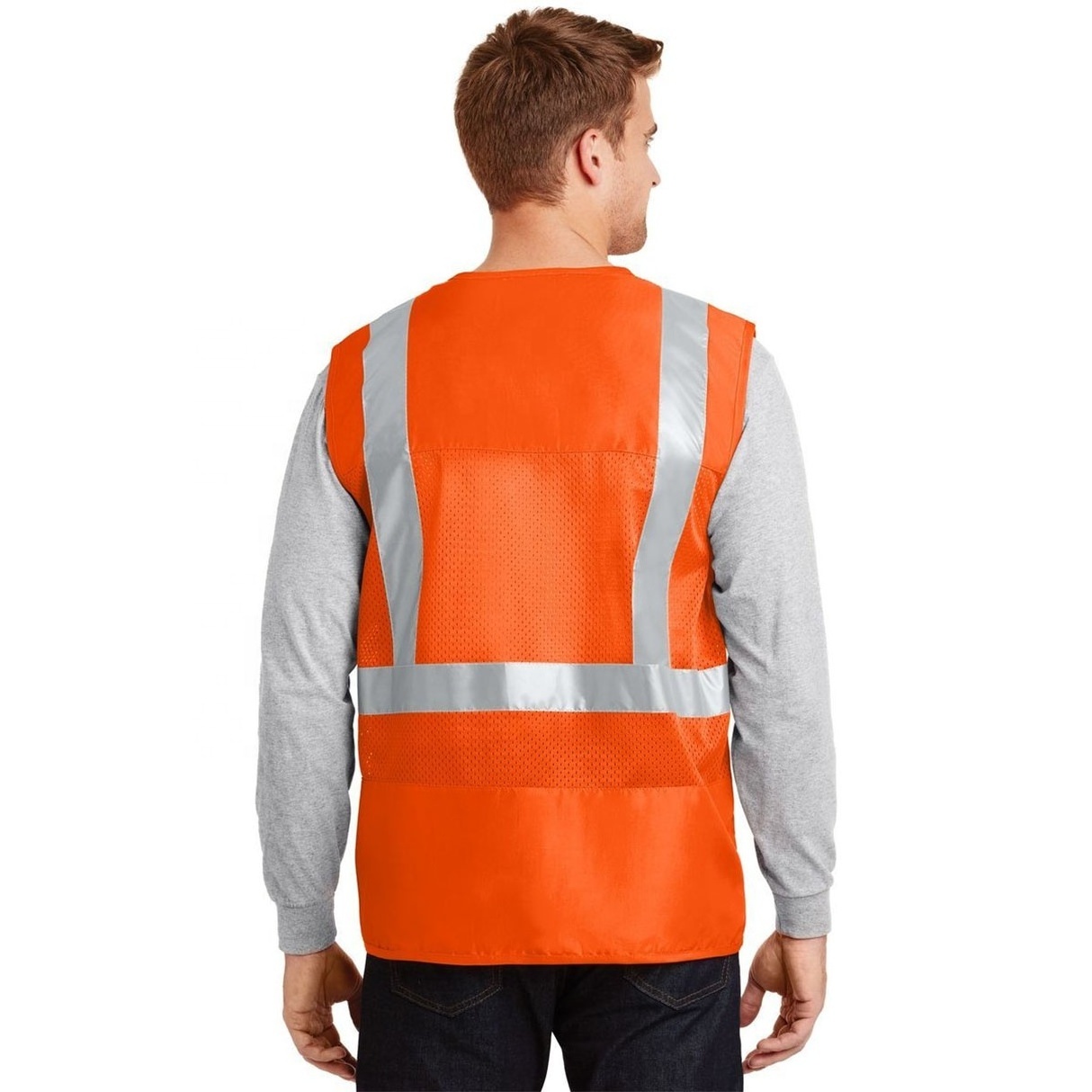 Best Selling Custom Made Mesh Back Safety Vest with Reflective Tape for Men and Women Lightweight Surveyor Vest