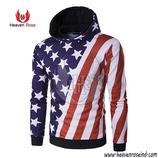 High Quality Breathable Polyester High Performance Sublimation Pullover Unisex Hoodie USA Printed Sweatshirts