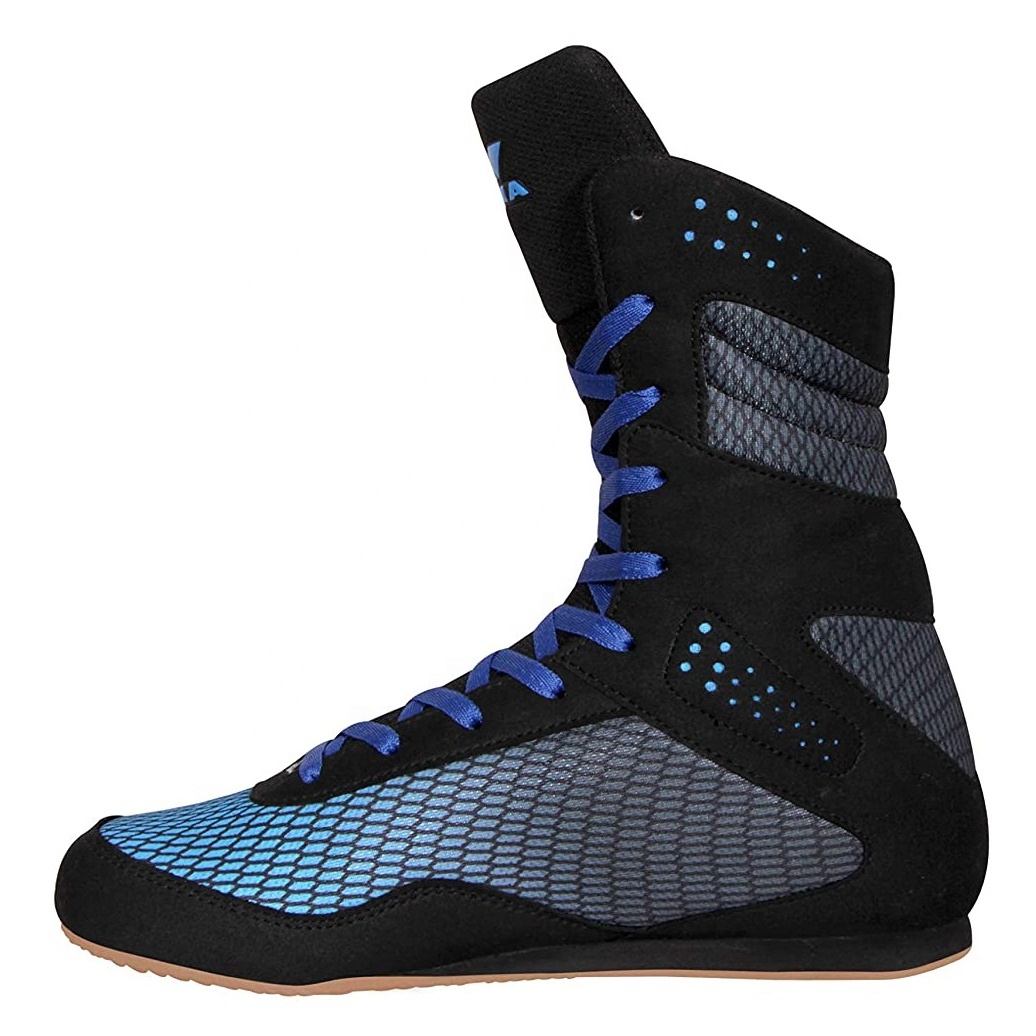 PU Mesh With Sublimation Custom Made Printing Boxing Shoes Wrestling Shoes Non Slip Boxing Training Shoes