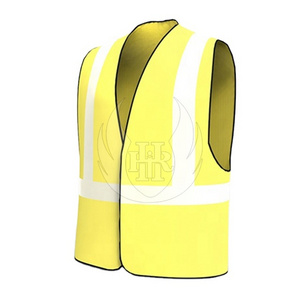 Fluorescent 5 cm Reflective Vest Safety Clothes Vest 100% polyester multi pocket zip security high reflective safety clothing