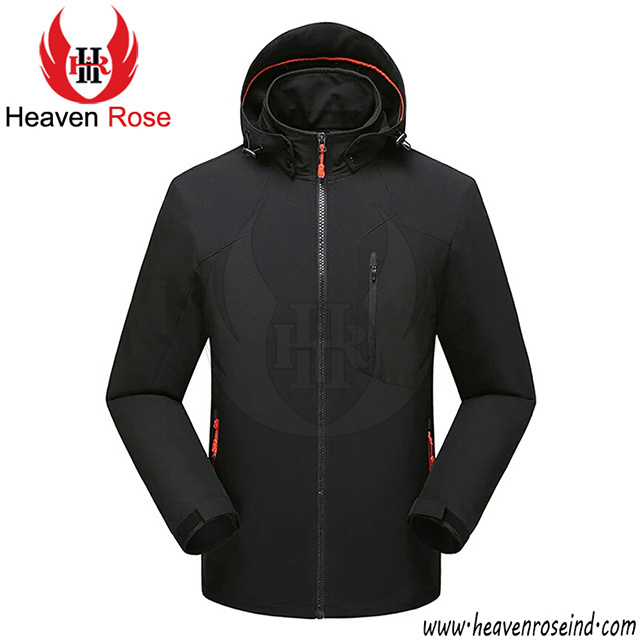 Men Waterproof Windproof Thermal Fleece Outdoor Hooded Hiking Ski Jacket Windbreaker Jacket Custom Print New Softshell Jacket