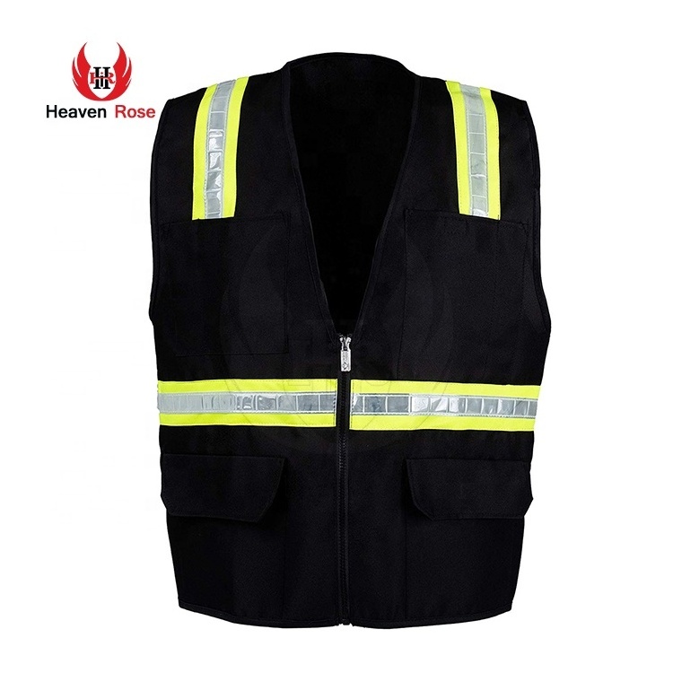 Factory Made Hot Selling Workers Hi Vis Safety Reflective Vest Black Safety Vest For Sale