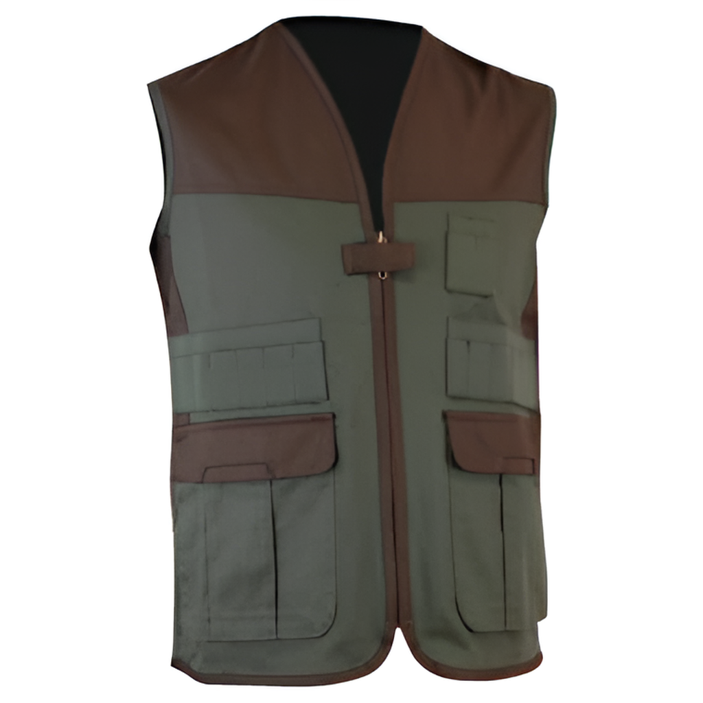 Reinforced Shoulders Khaki Hunting Shooting Vest Polyester Cotton Hunting Gilet Gamekeeper Hunting Training Sustainable Vest