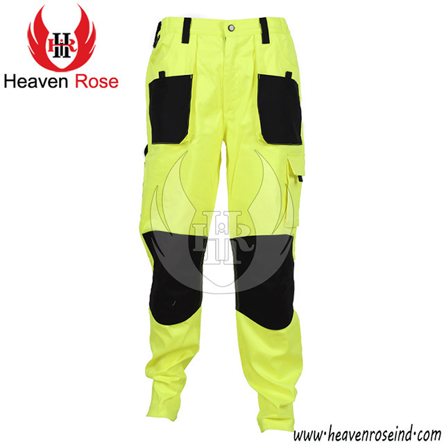 Tool Pocket Orange Pants/Black Safety Cargo Pant Workwear Cargo Trousers With Reflective Tapes Work Security Working Pants