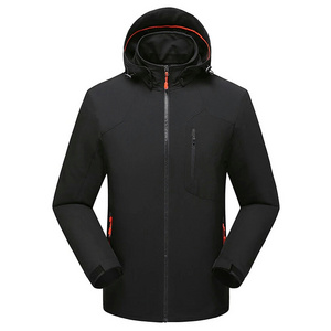 Men Waterproof Windproof Thermal Fleece Outdoor Hooded Hiking Ski Jacket Windbreaker Jacket Custom Print New Softshell Jacket