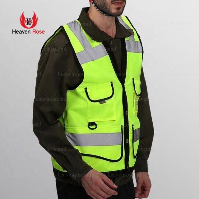 Security Waistcoat Outdoor Night Riding Running Hi-Vis Safety Vest Reflective Vest  With 4 Pockets Reflective Running Vest