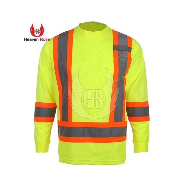 FR T shirt Wholesale  Workwear Safety Clothing  Customized Design Hi-Vis Reflective O-Neck T shirt Best For Sale