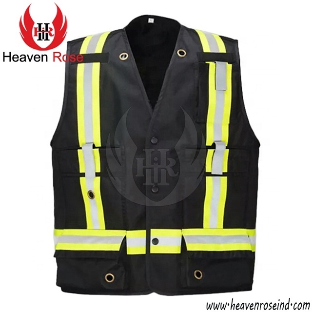 Factory Made Hot Selling Workers Hi Vis Safety Reflective Vest Black Safety Vest For Sale