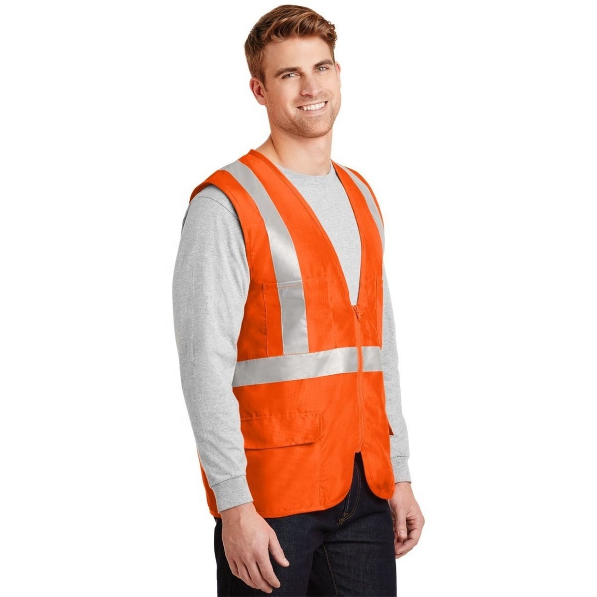 Best Selling Custom Made Mesh Back Safety Vest with Reflective Tape for Men and Women Lightweight Surveyor Vest