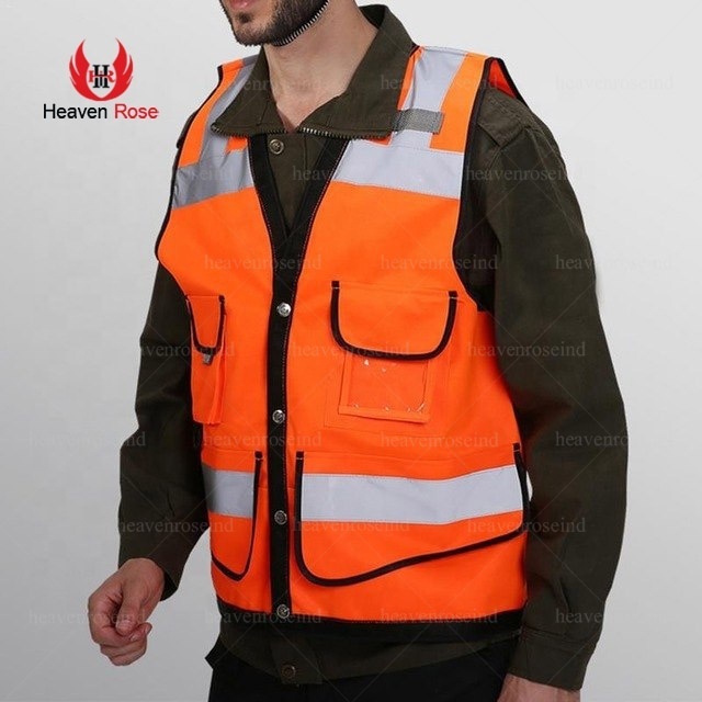 Security Waistcoat Outdoor Night Riding Running Hi-Vis Safety Vest Reflective Vest  With 4 Pockets Reflective Running Vest