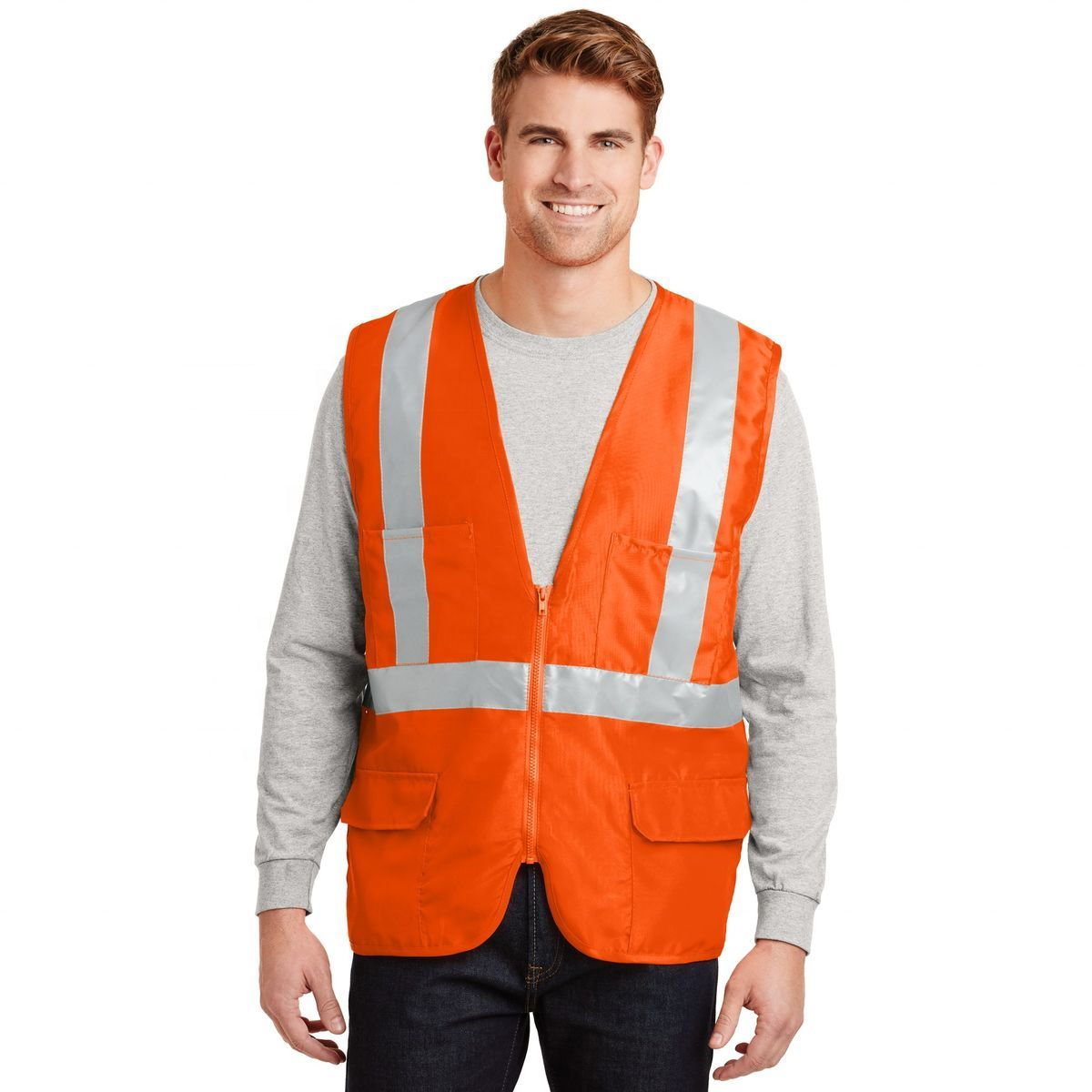 Best Selling Custom Made Mesh Back Safety Vest with Reflective Tape for Men and Women Lightweight Surveyor Vest