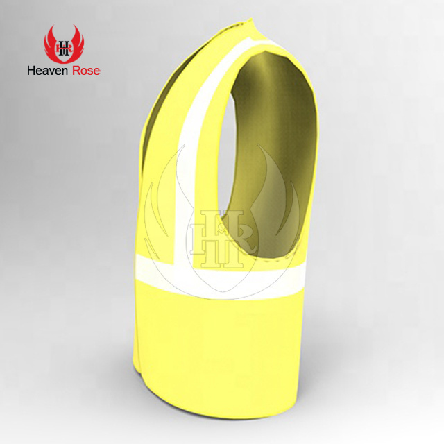 Fluorescent 5 cm Reflective Vest Safety Clothes Vest 100% polyester multi pocket zip security high reflective safety clothing