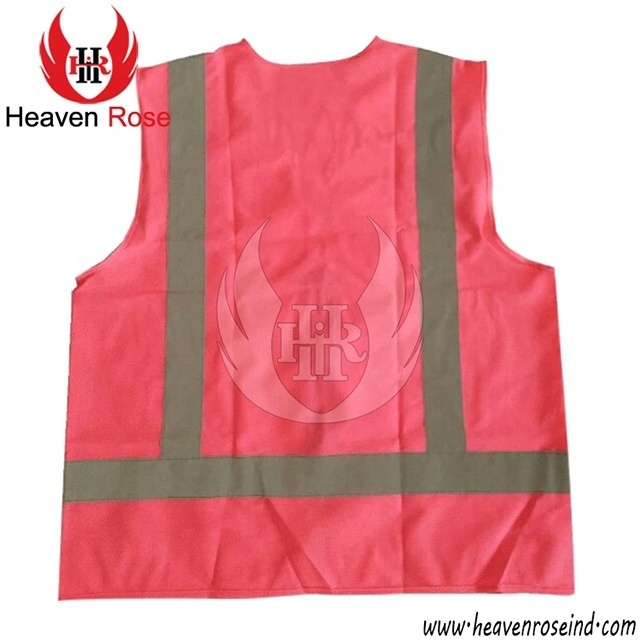 Custom made New Design High Quality Women Safety Vest Pink Reflective Vest cheap Hi-Vis safety reflective vest