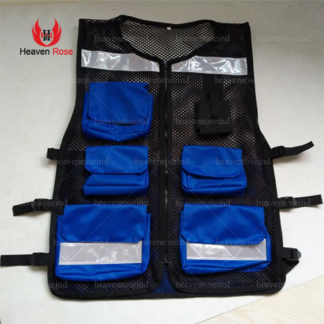 Royal And Black Hi Vis Reflective Safety Vest High Viz High Visibility Mesh Waistcoat Multi Pockets