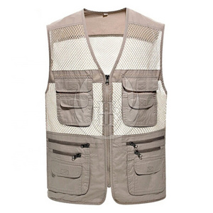 Wholesale New Coming Up Super Quality Men Working Vest Travel Workwear Multi Pocket Vest Safety Short Sleeve Vest