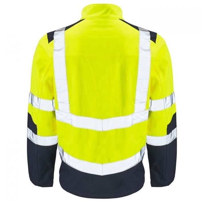 Men's High Vis Soft Shell Jacket Reflective Safety Jacket Hi Vis Reflective Cotton Safety Clothing inside Reflective jacket