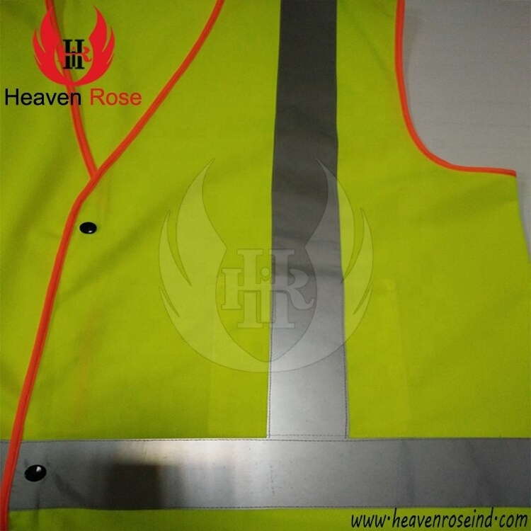 Flame Retardant Hi-Viz Mesh Safety Vest Front View Yellow Breathable High Visibility Safety Vest Made Knitted Fabric Top Quality