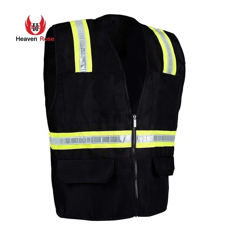 Factory Made Hot Selling Workers Hi Vis Safety Reflective Vest Black Safety Vest For Sale