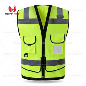 Security Waistcoat Outdoor Night Riding Running Hi-Vis Safety Vest Reflective Vest  With 4 Pockets Reflective Running Vest