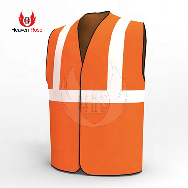 Fluorescent 5 cm Reflective Vest Safety Clothes Vest 100% polyester multi pocket zip security high reflective safety clothing