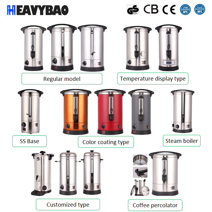 Heavybao Hotel Kitchen Equipment Catering Supplies Coffee Percolator Tea Urn Electric Water Boiler Urn