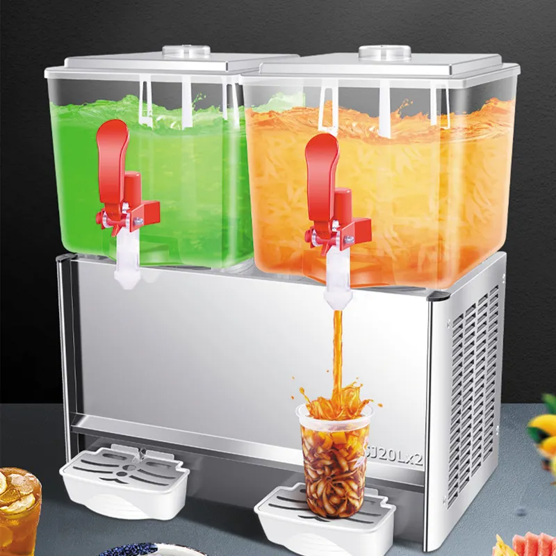 Heavybao China 2 tank Orange Juice Drink Hotel Refrigerated Beverage Dispenser Machine Wholesale Cooler Juice Dispenser