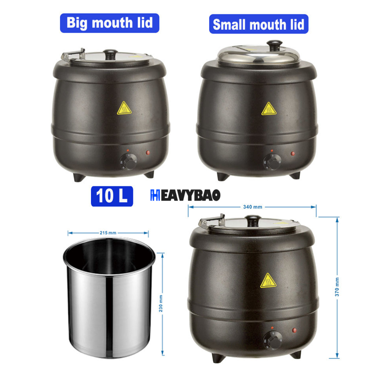 Heavybao Commercial Restaurant Supplies Catering Soup Kettle Electric Food Warmer 10L/13L Stainless Steel Soup Bucket Kettle